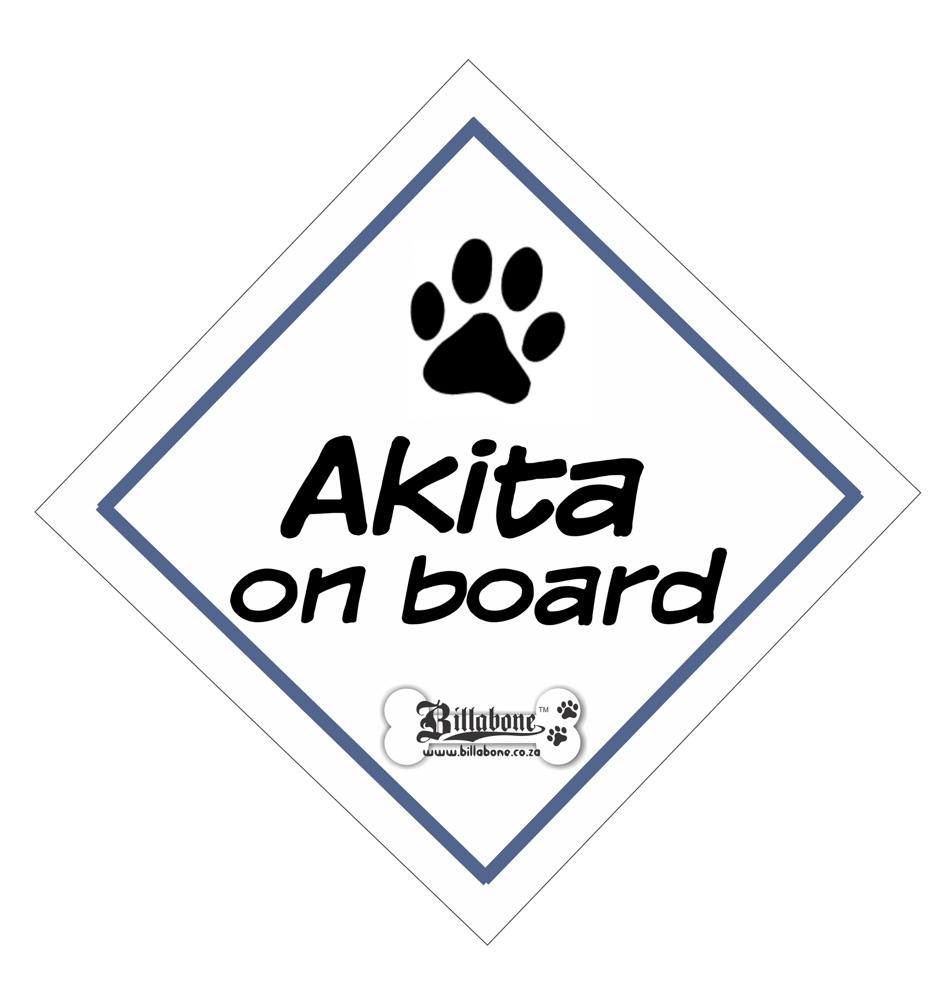 Akita On Board Car Sign or Sticker - Billabone