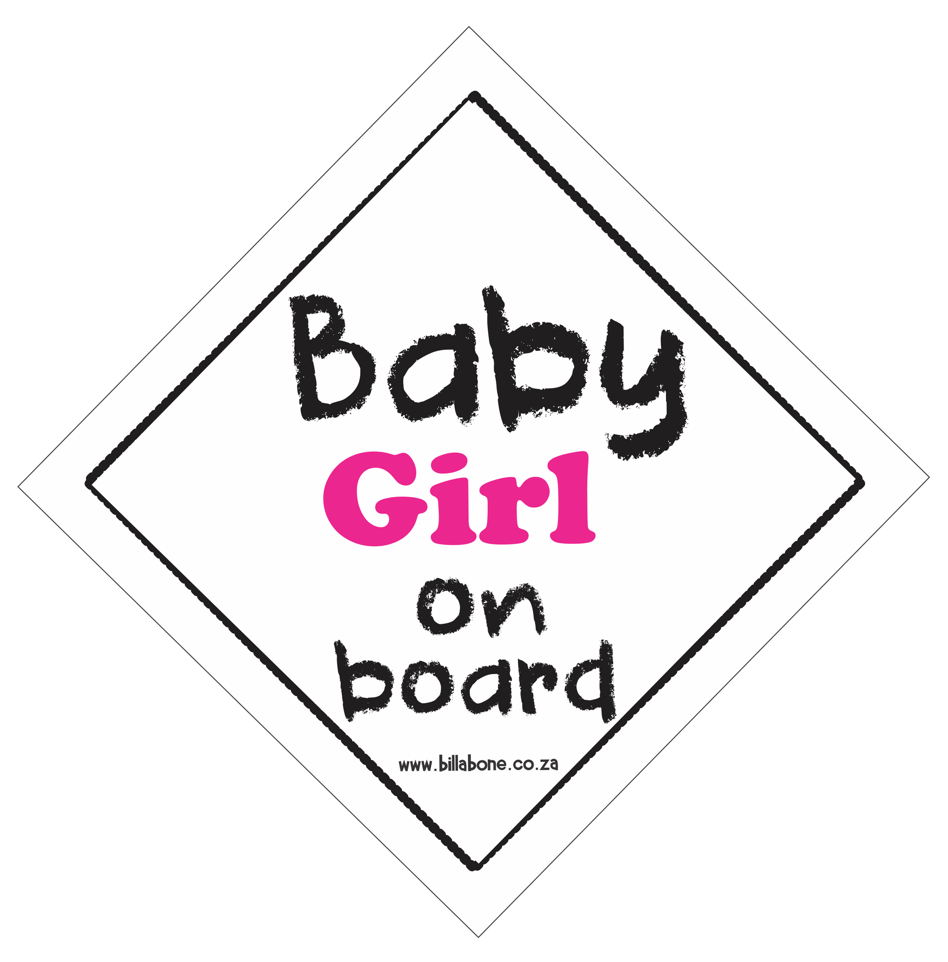 Baby Girl On Board Car Sign or Sticker - Billabone