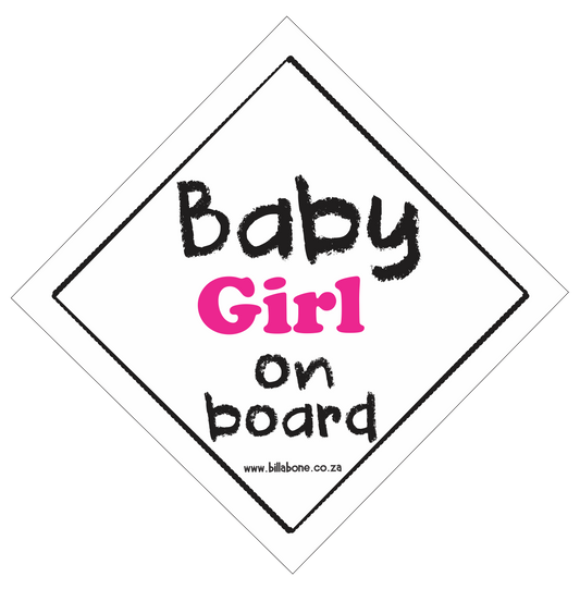 Baby Girl On Board Car Sign or Sticker - Billabone