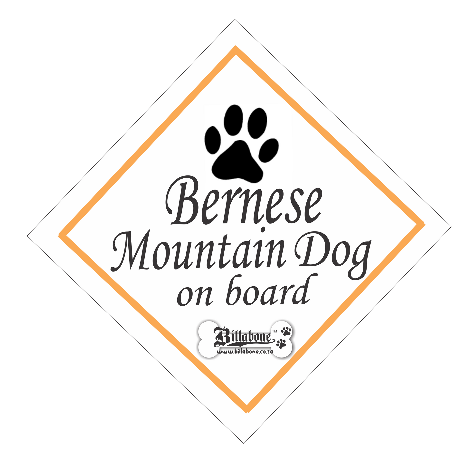 Bernese Mountain Dog On Board Car Sign or Sticker - Billabone