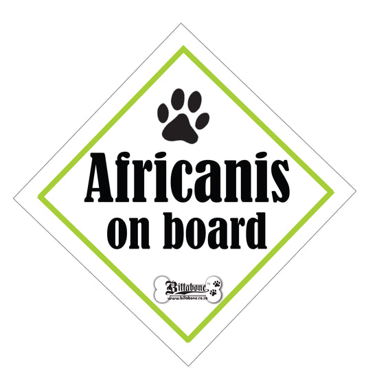 Africanis On Board Car Sign or Sticker - Billabone