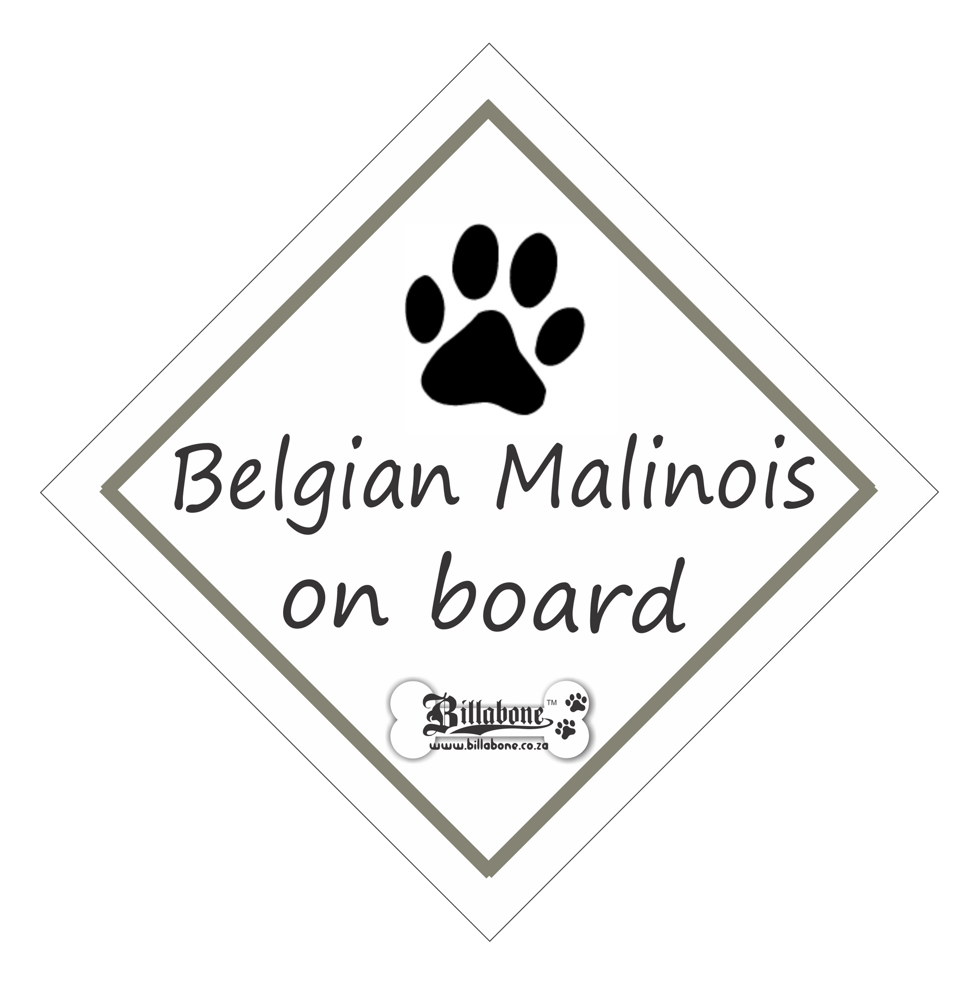 Belgian Malinois On Board Car Sign or Sticker - Billabone