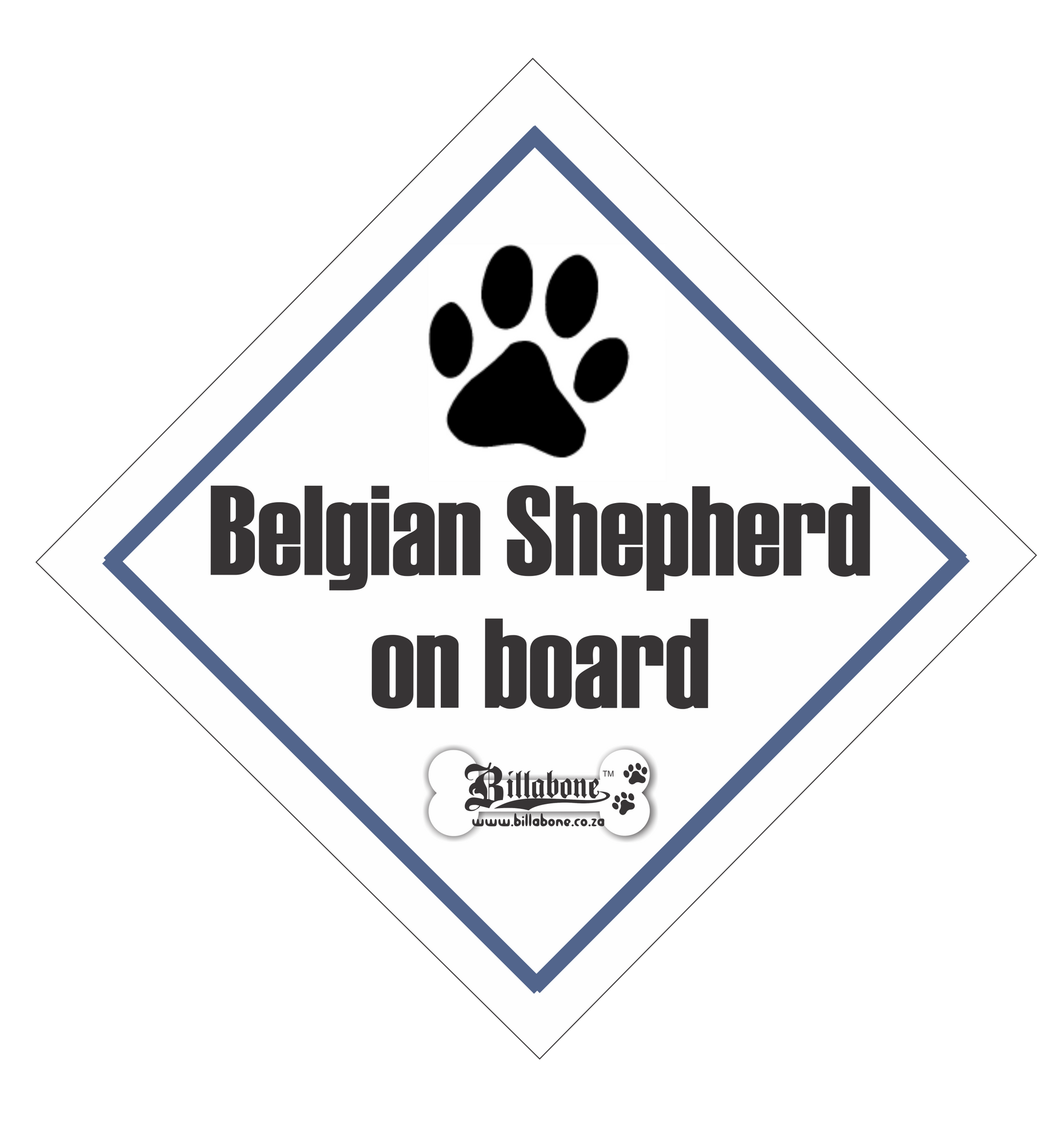 Belgian Shepherd On Board Car Sign or Sticker - Billabone