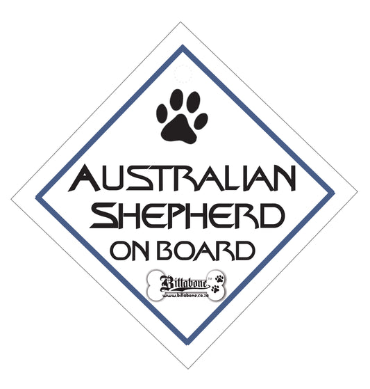 Australian Shepherd Car On Board Sign or Sticker