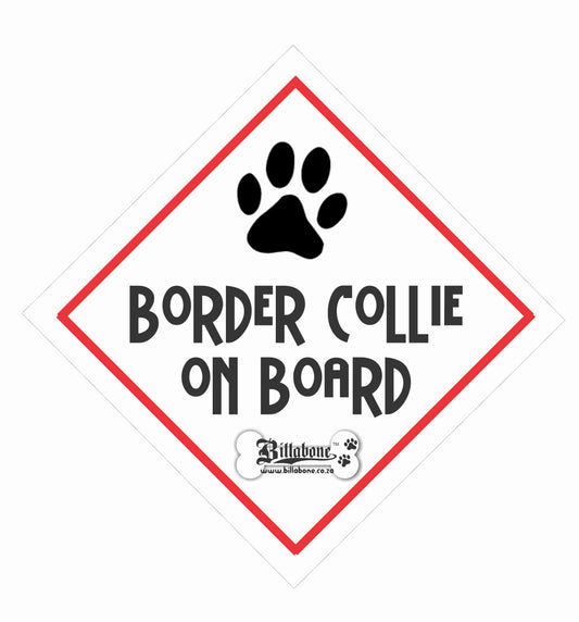 Border Collie On Board Car Sign or Sticker - Billabone