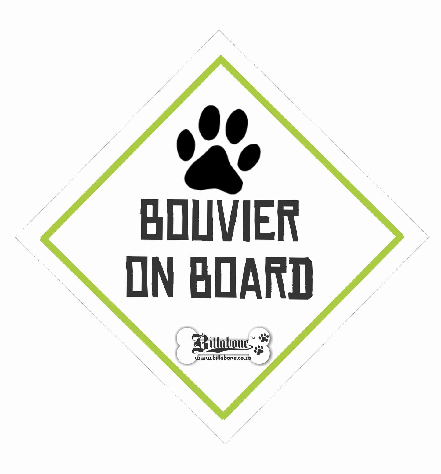 Bouvier On Board Car Sign or Sticker - Billabone