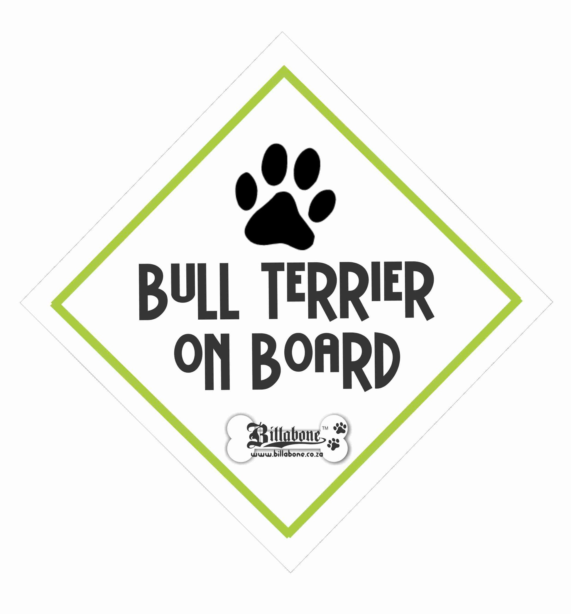 Bull Terrier On Board Car Sign or Sticker - Billabone