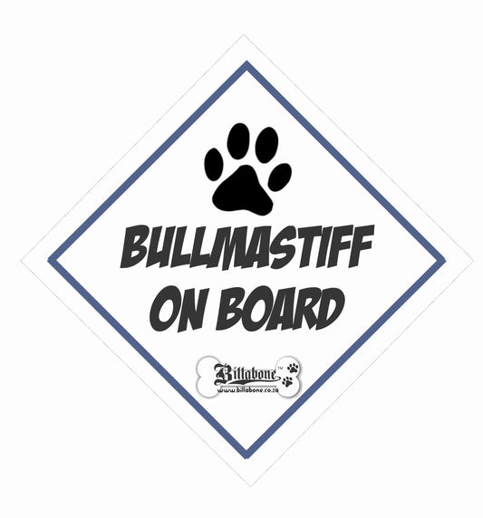 Bullmastiff On Board Car Sign or Sticker - Billabone