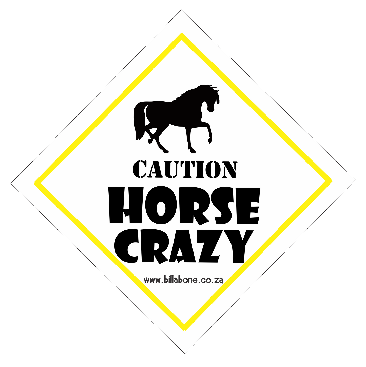 Caution Horse Crazy Car Sign or Sticker - Billabone