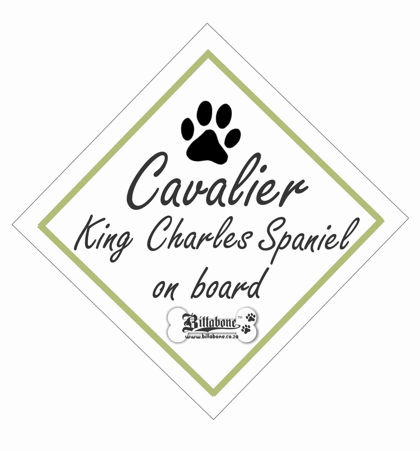 Cavalier King Charles Spaniel On Board Car Sign or Sticker - Billabone