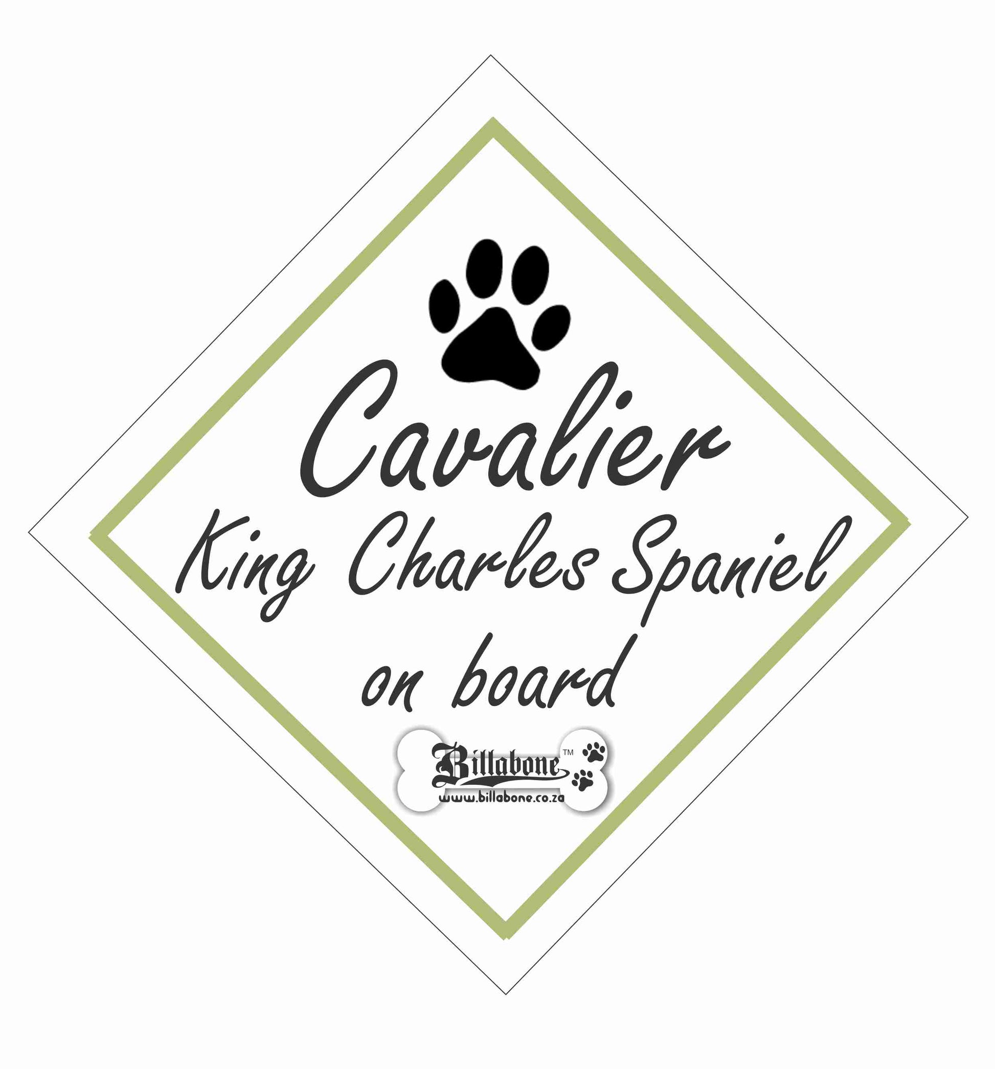 Cavalier King Charles Spaniel On Board Car Sign or Sticker - Billabone