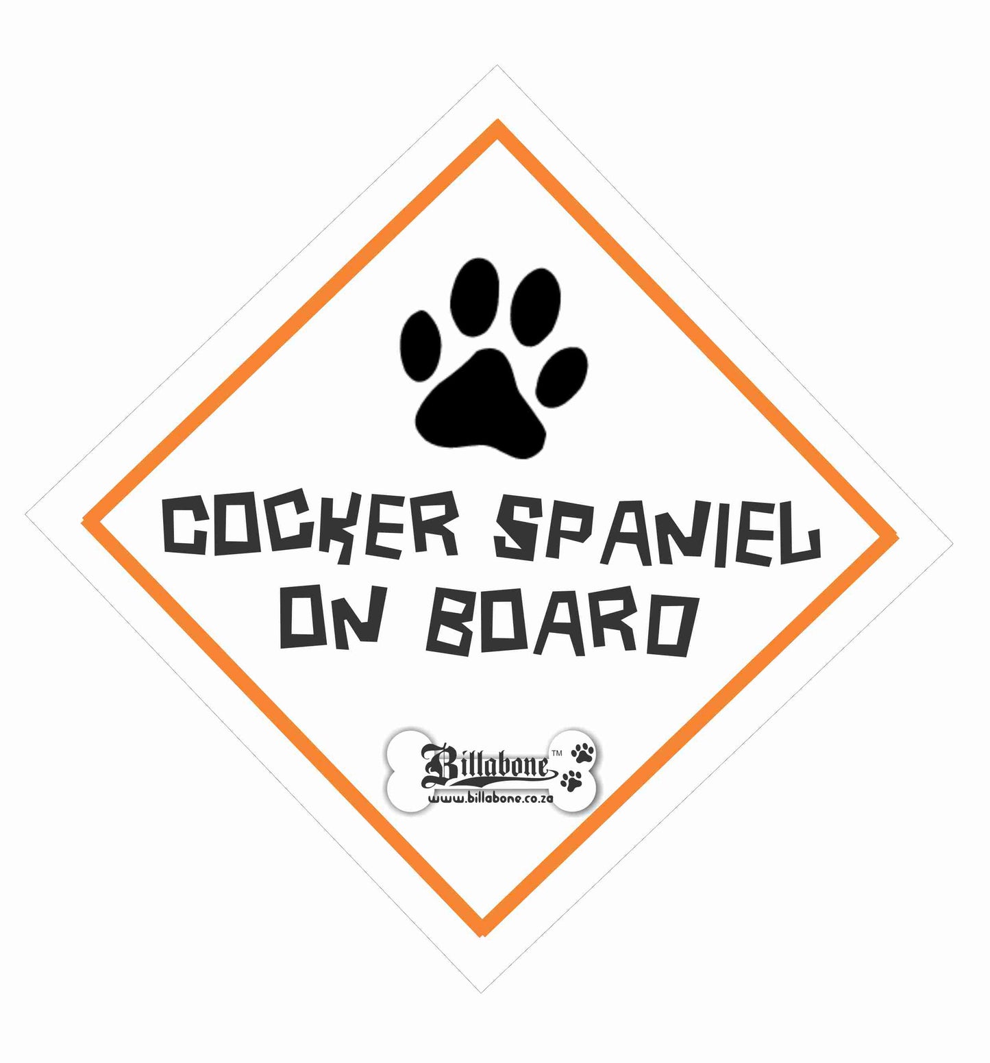 Cocker Spaniel On Board Car Sign or Sticker - Billabone