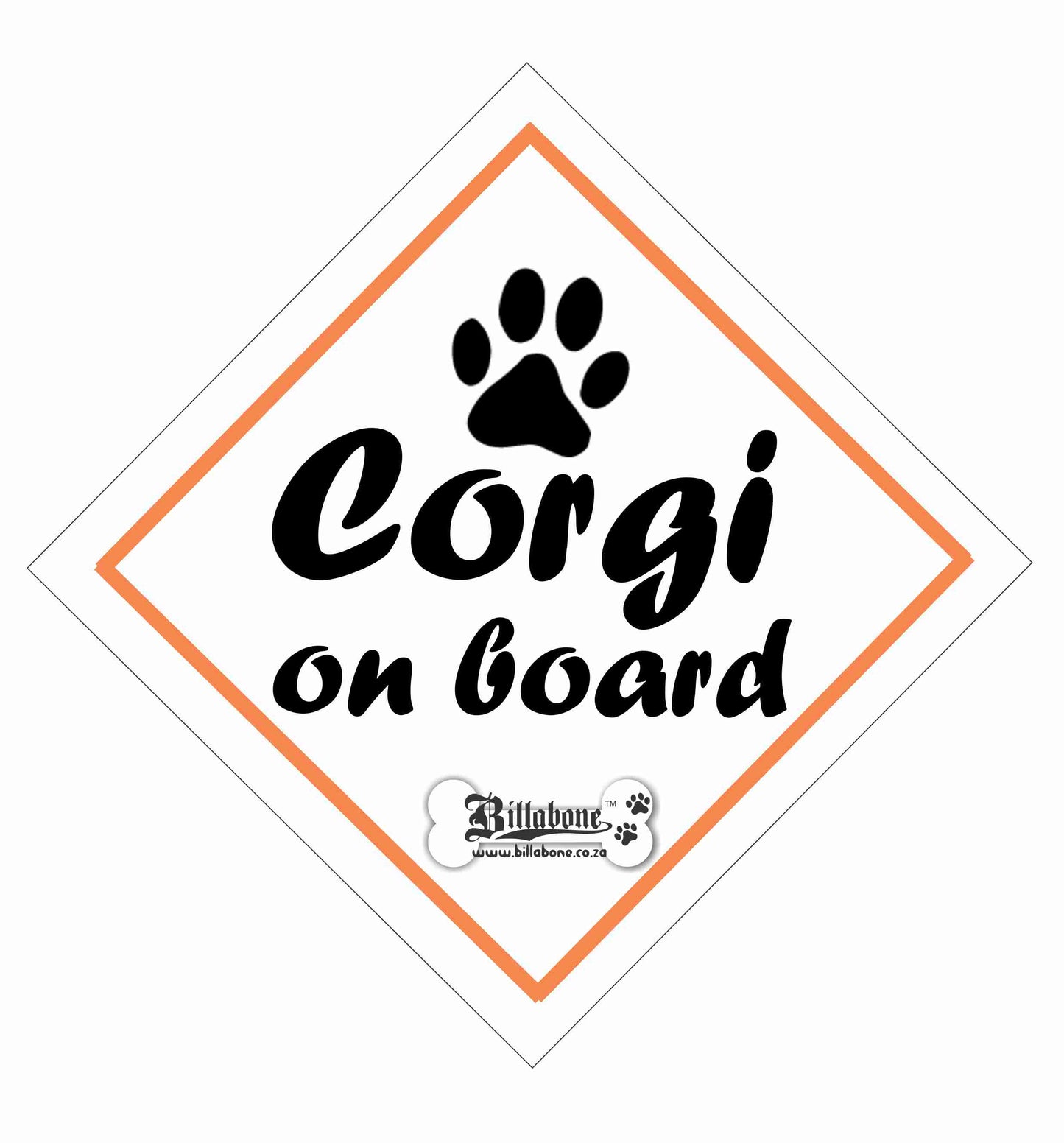 Corgi On Board Car Sign or Sticker - Billabone