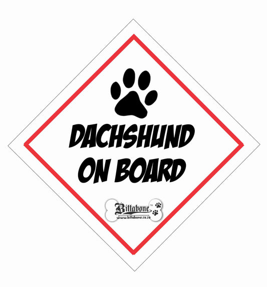 Dachshund On Board Car Sign or Sticker - Billabone