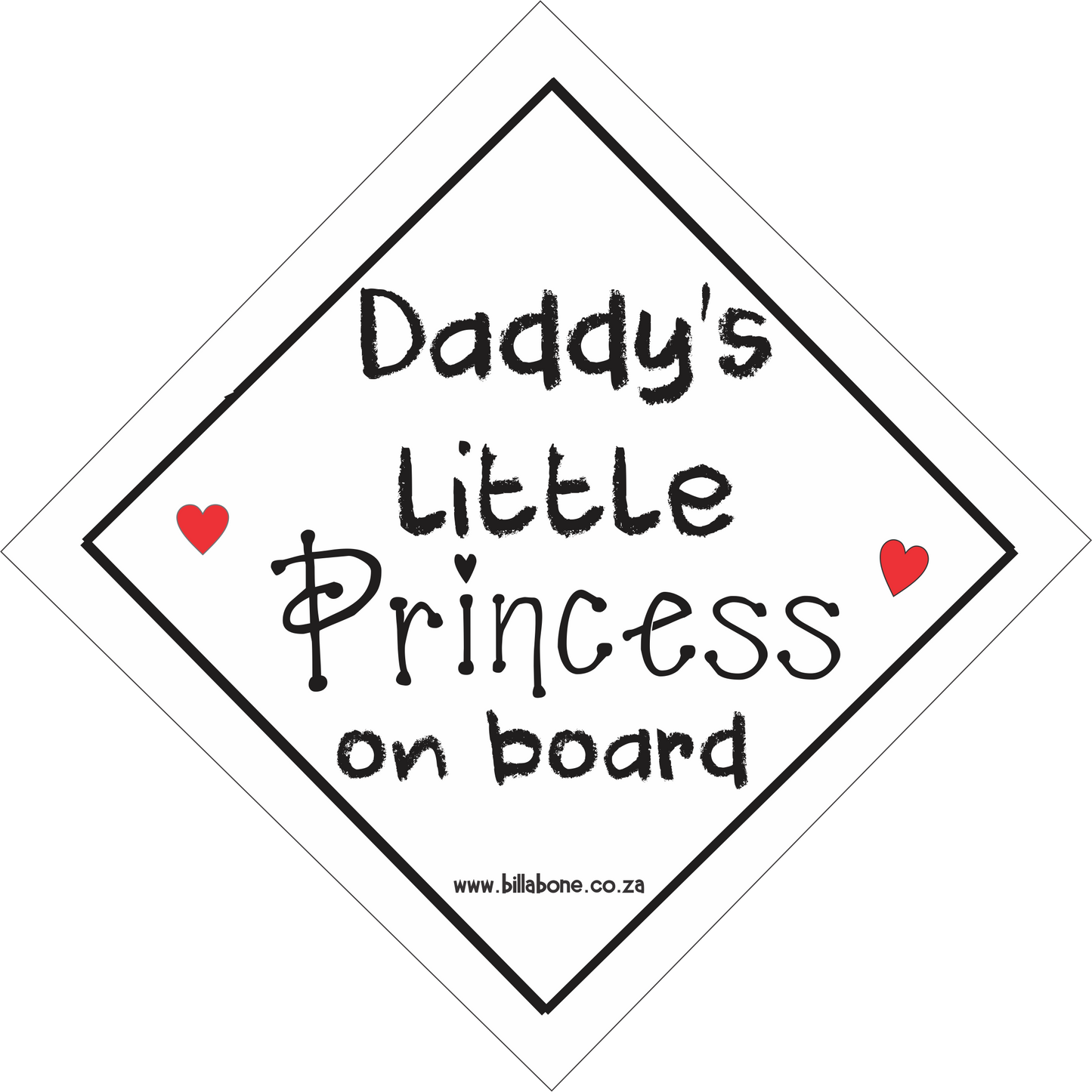 Daddy's Little Princess On Board Car Sign or Sticker - Billabone