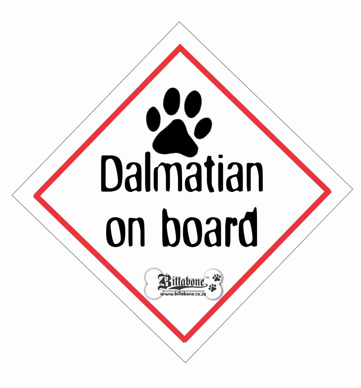 Dalmatian On Board Sign or Sticker - Billabone