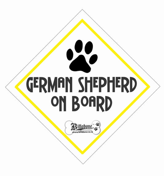 German Shepherd On Board Car Sign or Sticker - Billabone