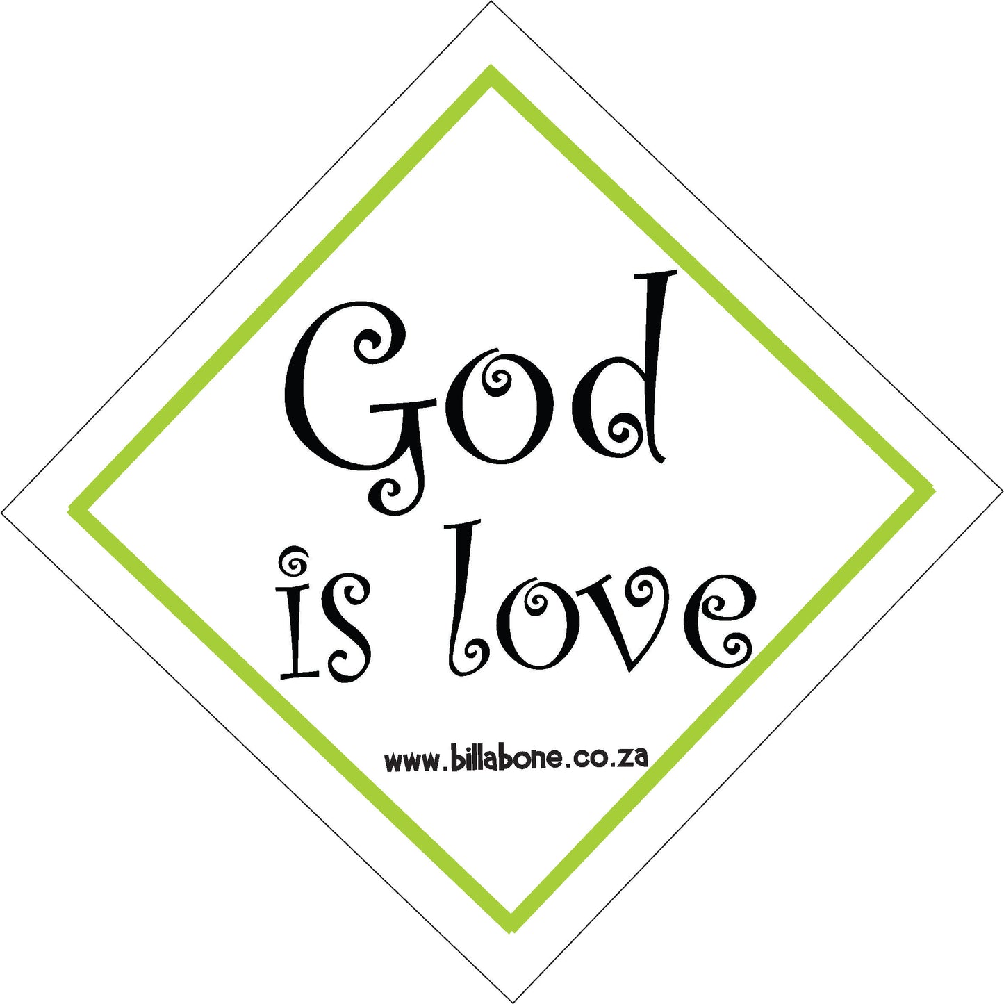 God is Love Car Sign or Sticker - Billabone