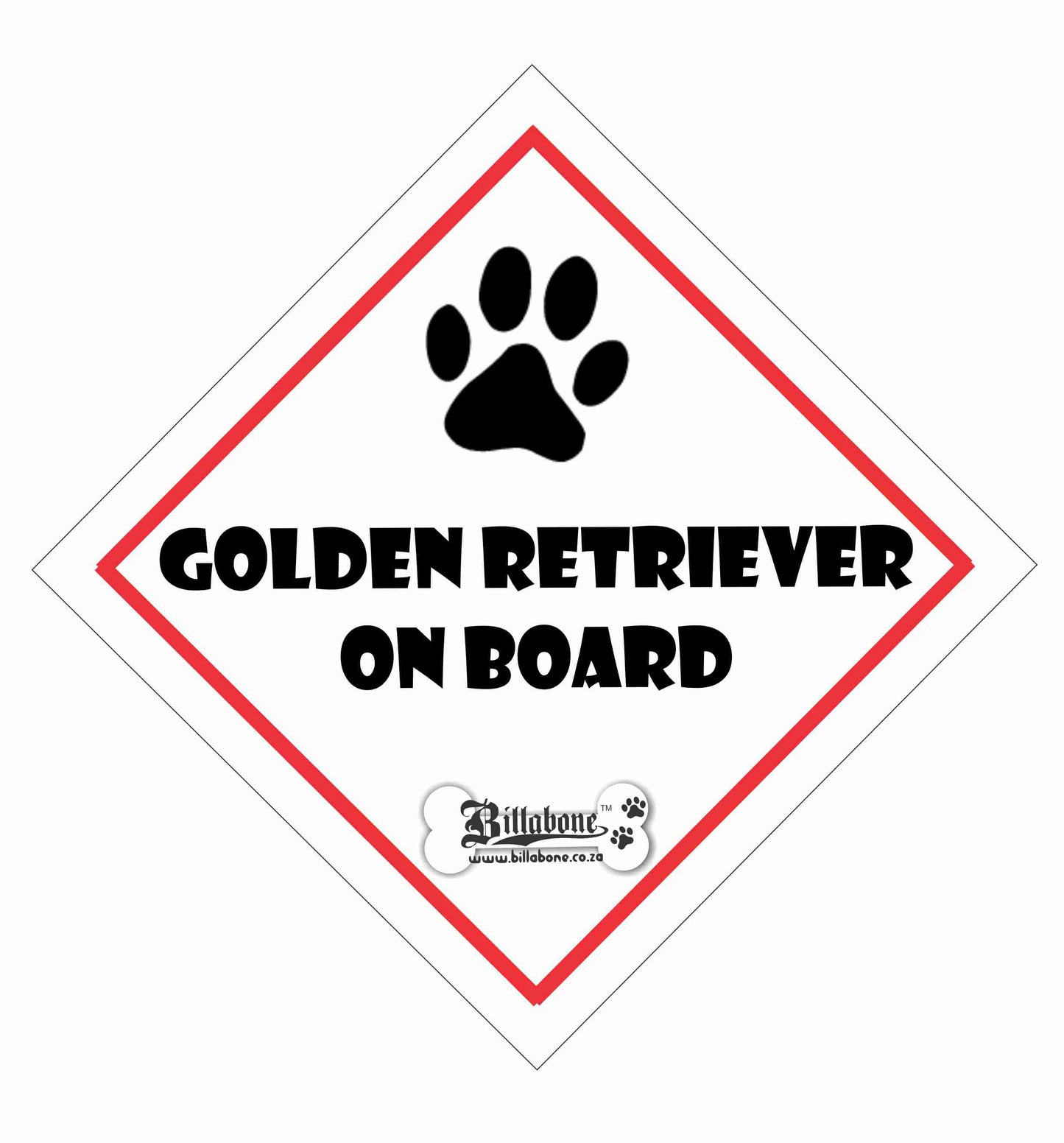 Golden Retriever On Board Car Sign or Sticker - Billabone