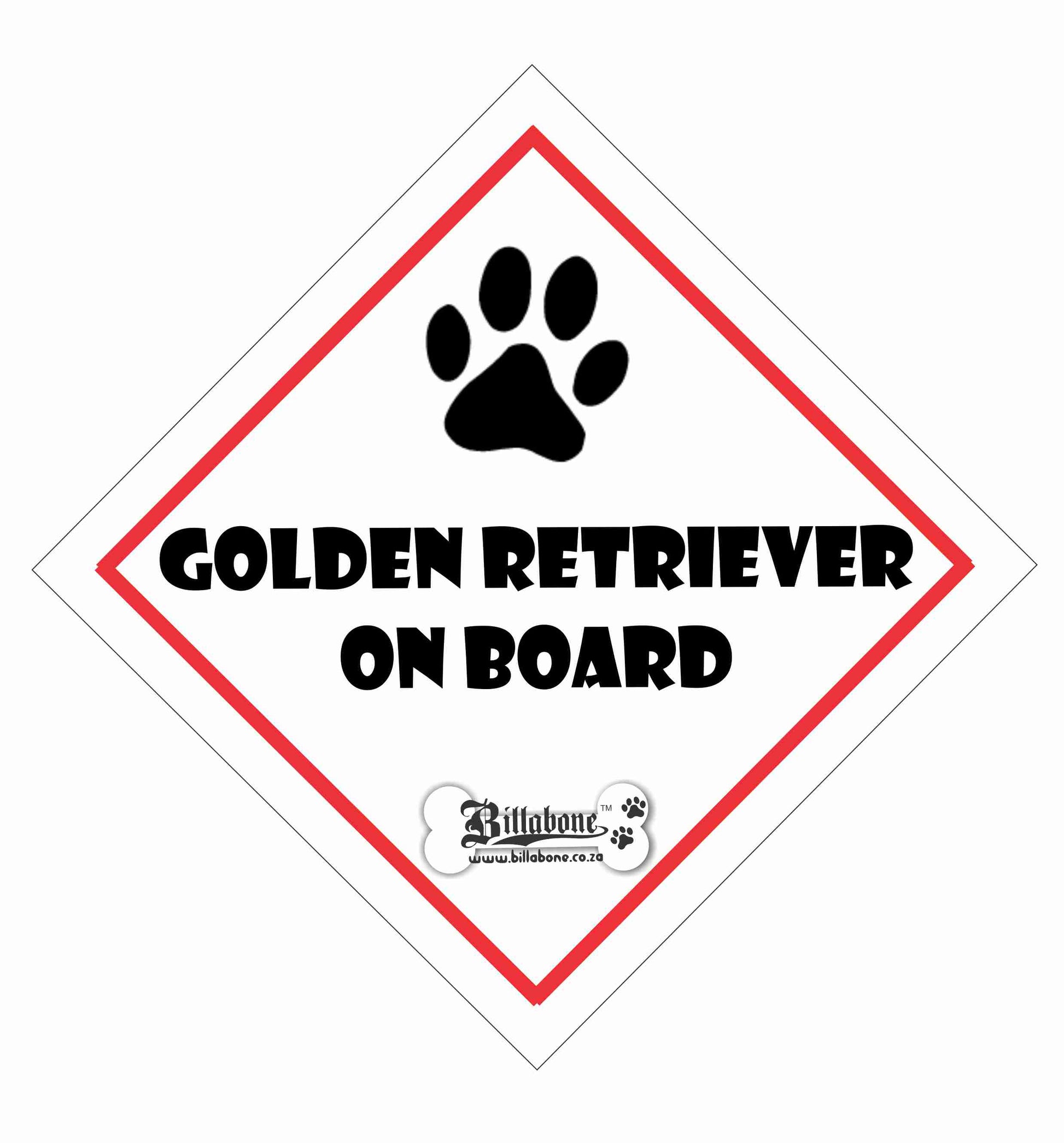 Golden Retriever On Board Car Sign or Sticker - Billabone