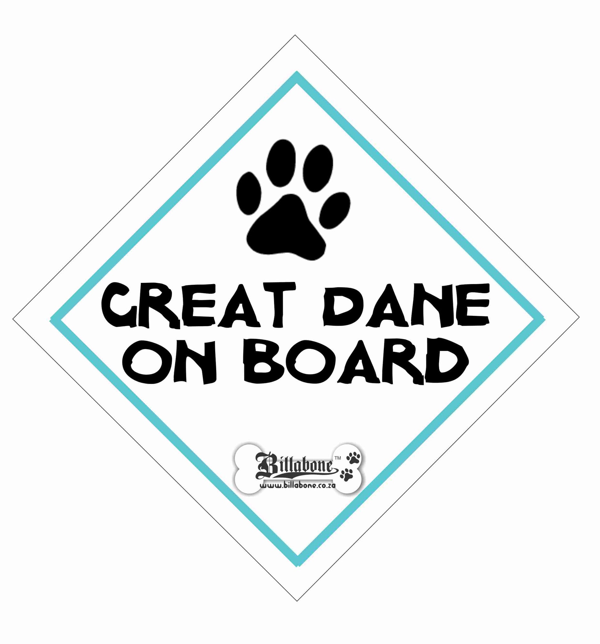 Great Dane On Board Car Sign or Sticker - Billabone