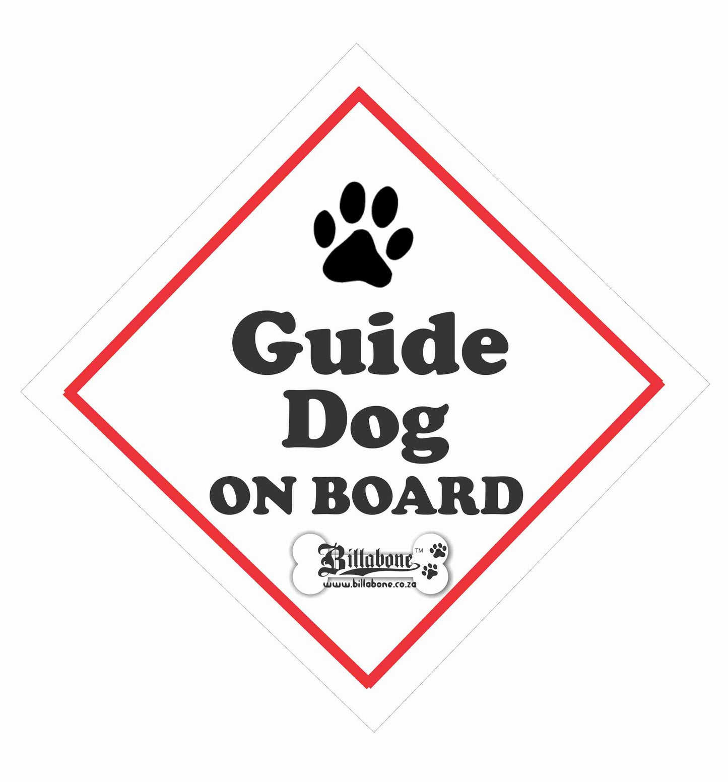 Guide Dog On Board Car Sign or Sticker - Billabone