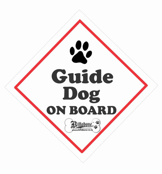 Guide Dog On Board Car Sign or Sticker - Billabone