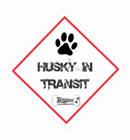 Husky in Transit On Board Car Sign or Sticker - Billabone