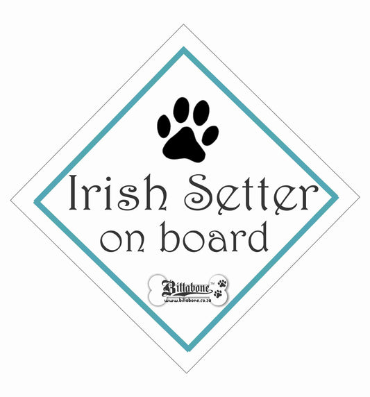 Irish Setter On Board Car Sign or Sticker - Billabone