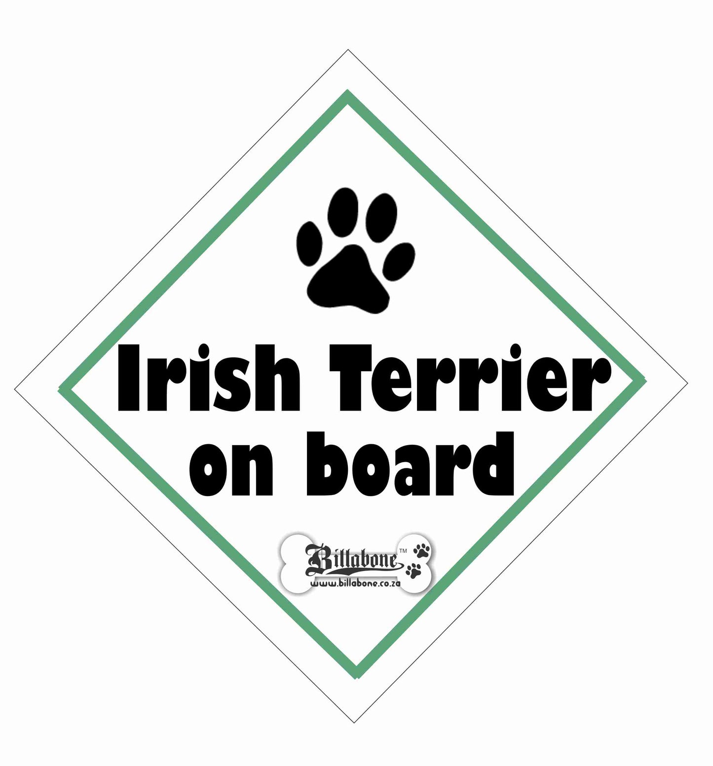 Irish Terrier On Board Car Sign or Sticker - Billabone