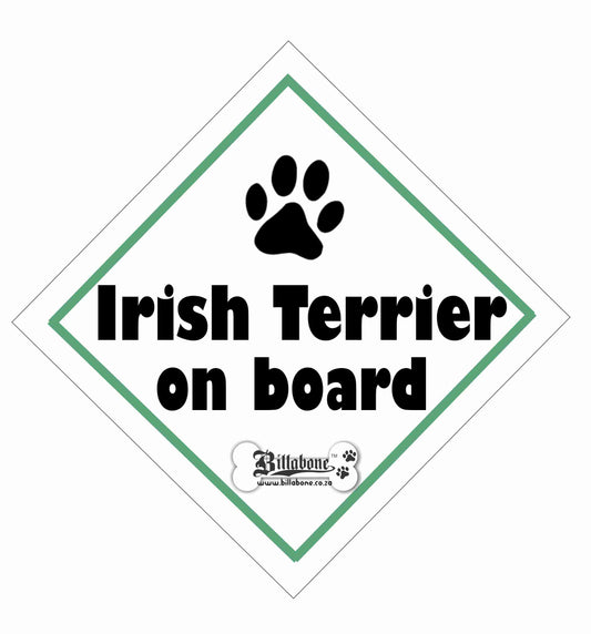 Irish Terrier On Board Car Sign or Sticker - Billabone