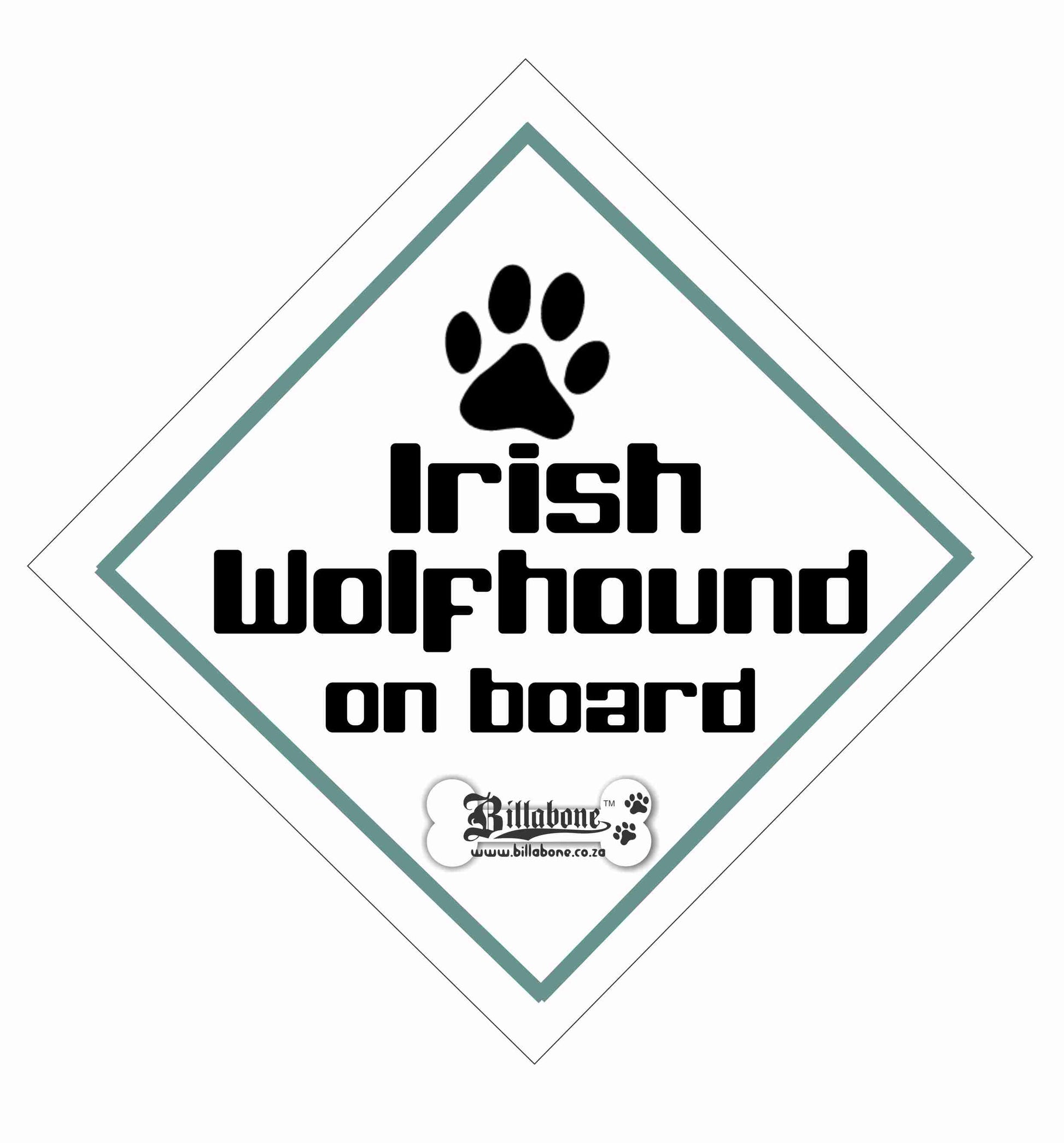 Irish Wolfhound On Board Sign or Sticker - Billabone