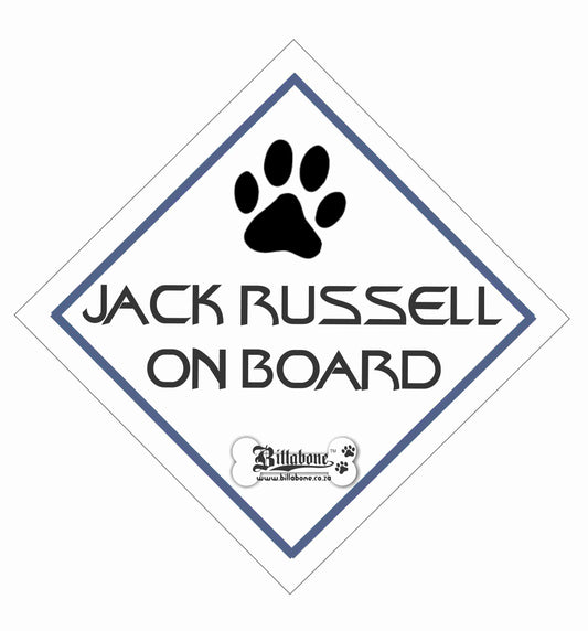 Jack Russell On Board Car Sign or Sticker - Billabone