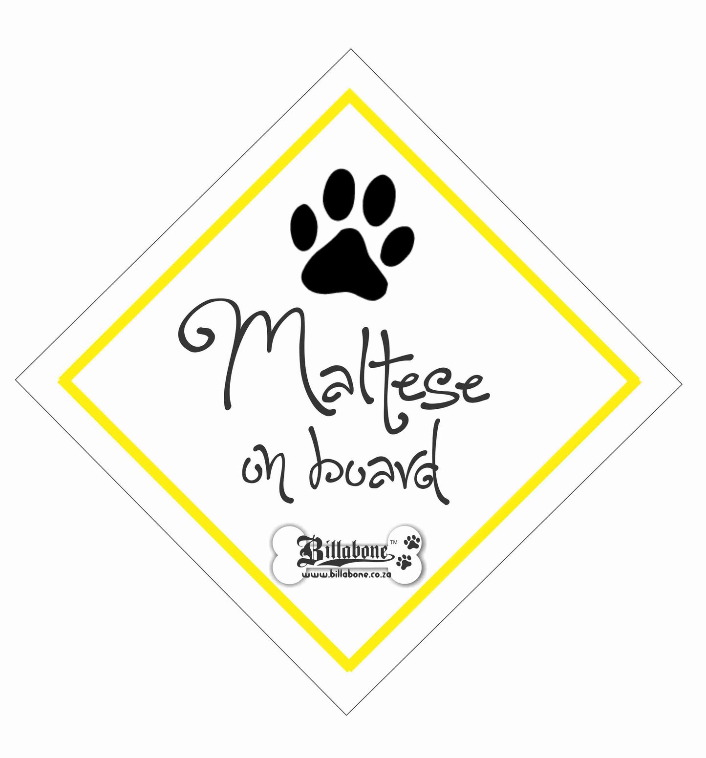 Maltese Car On Board Sign or Sticker