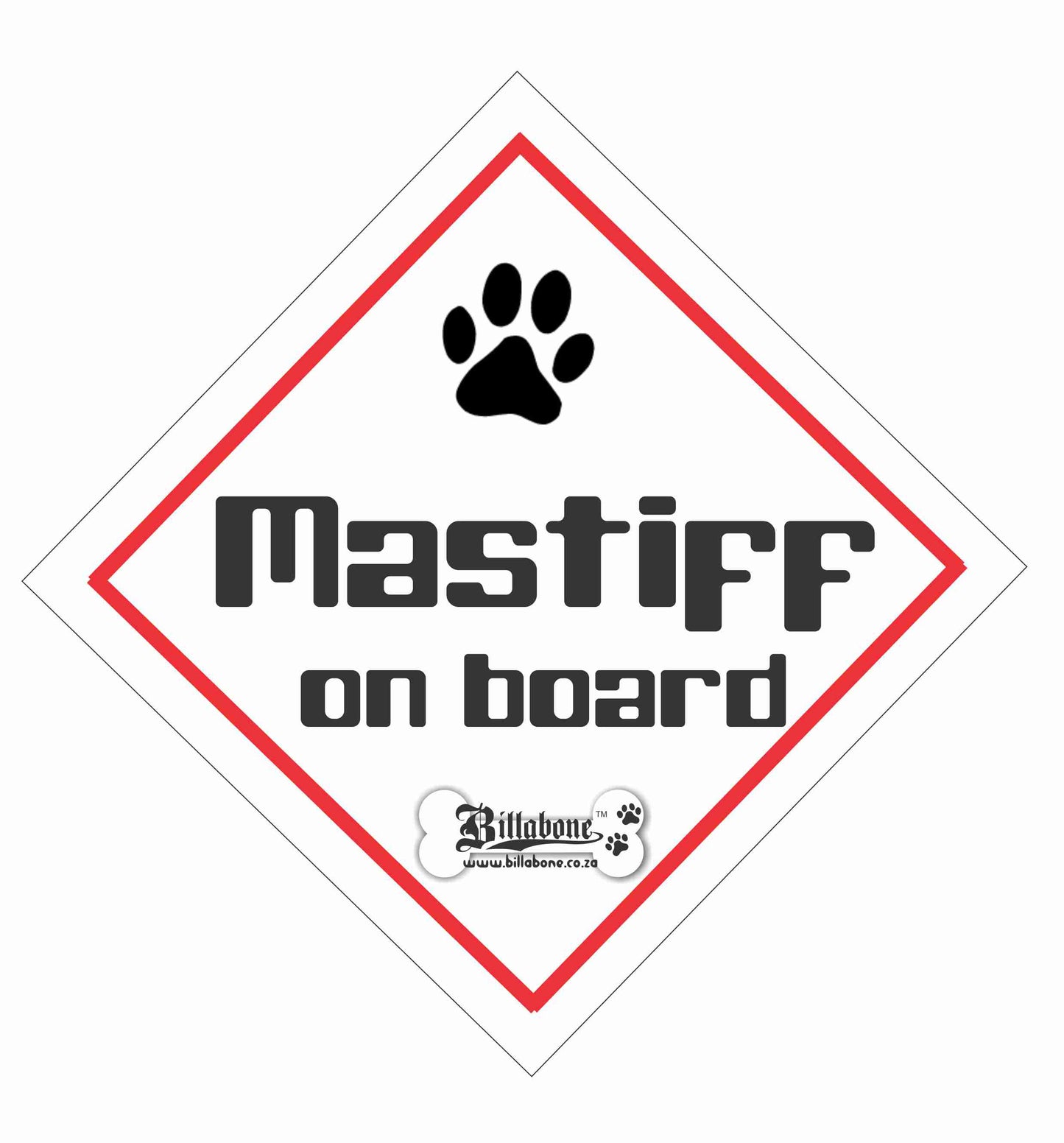 Mastiff On Board Car Sign or Sticker - Billabone