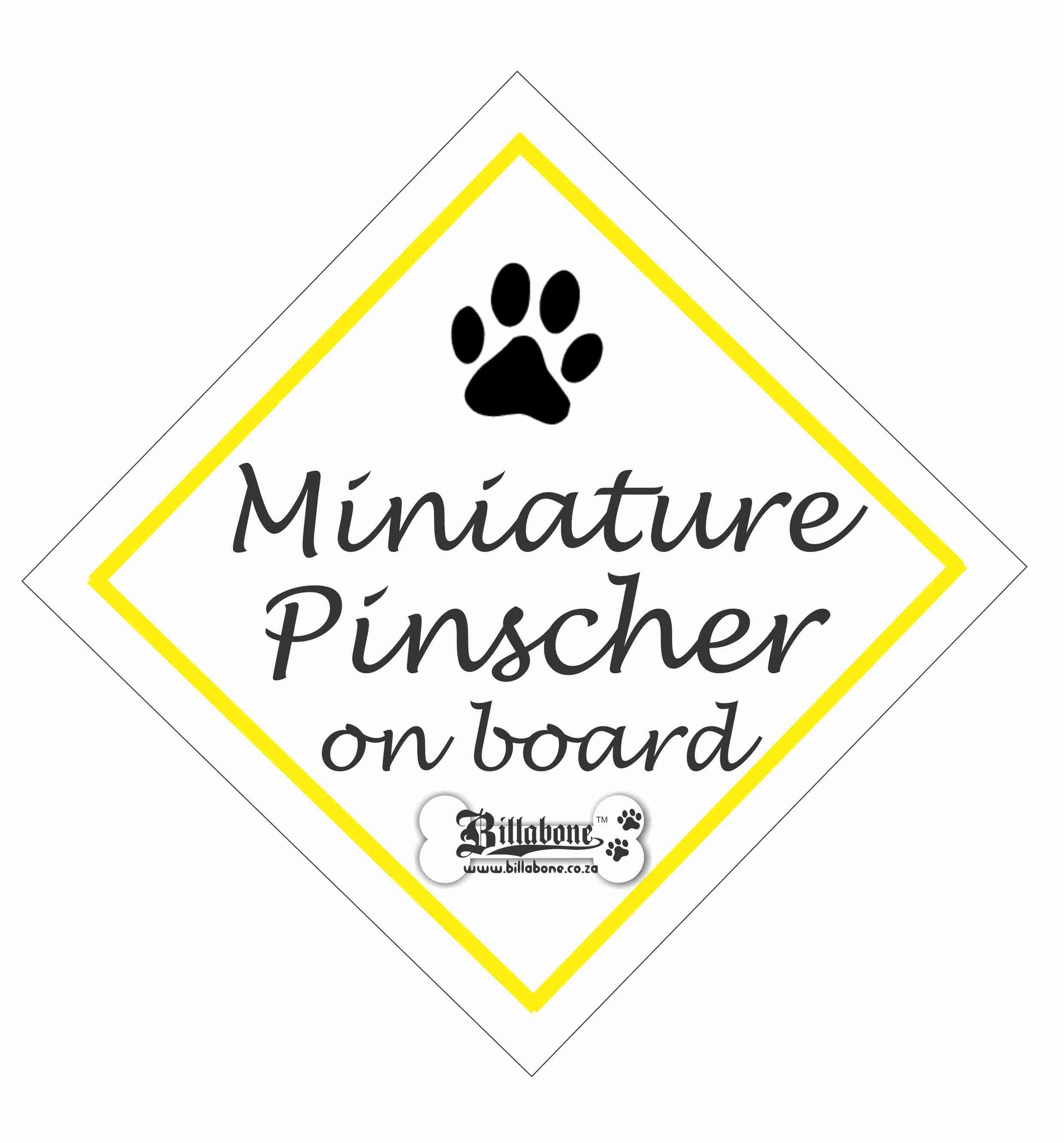 Mini Pinscher On Board Sign or Sticker - Billabone