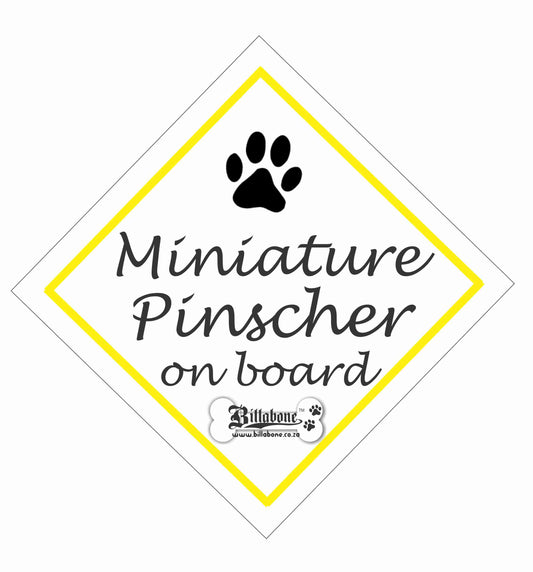 Mini Pinscher On Board Sign or Sticker - Billabone