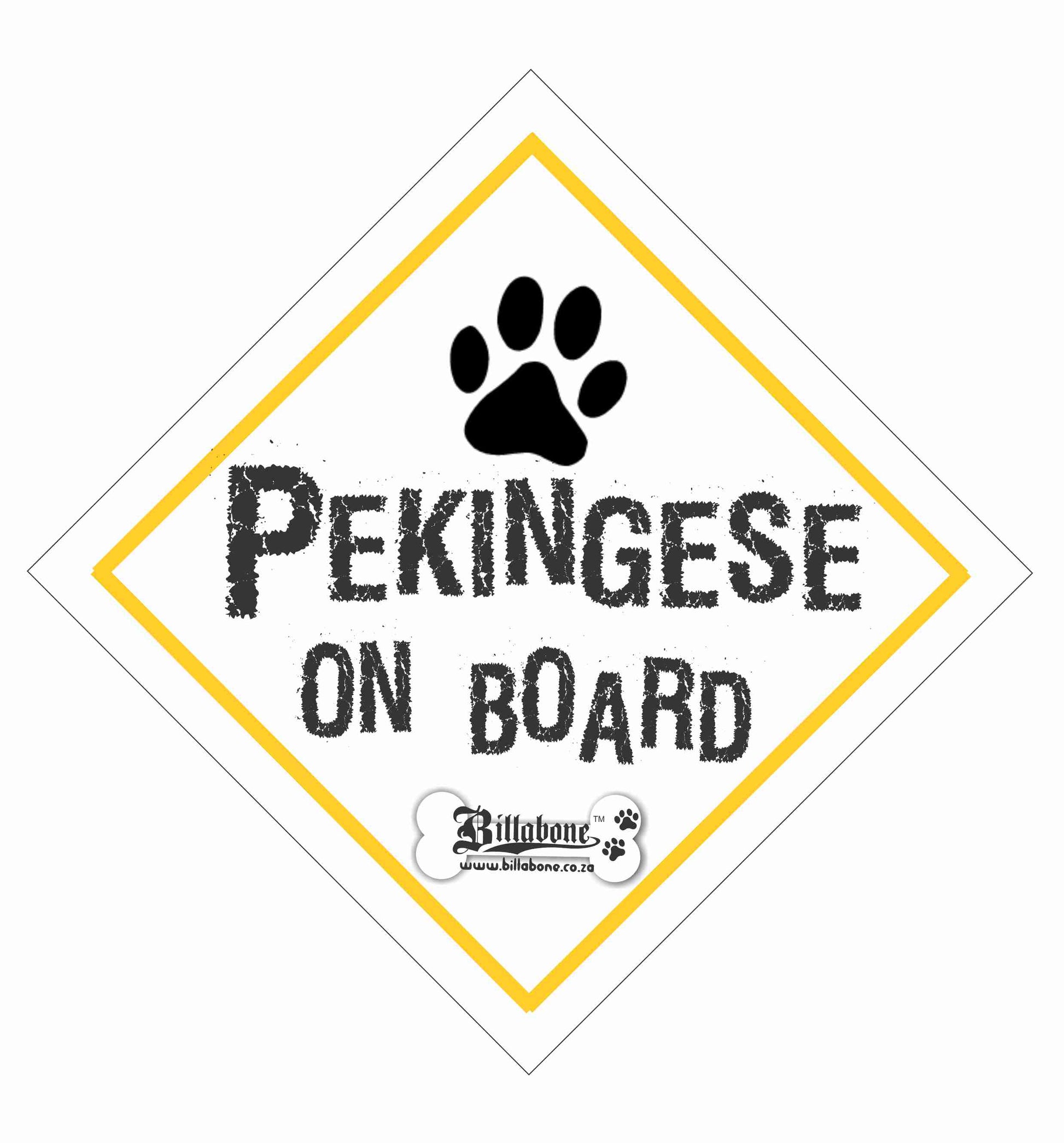 Pekingese On Board Car Sign or Sticker - Billabone