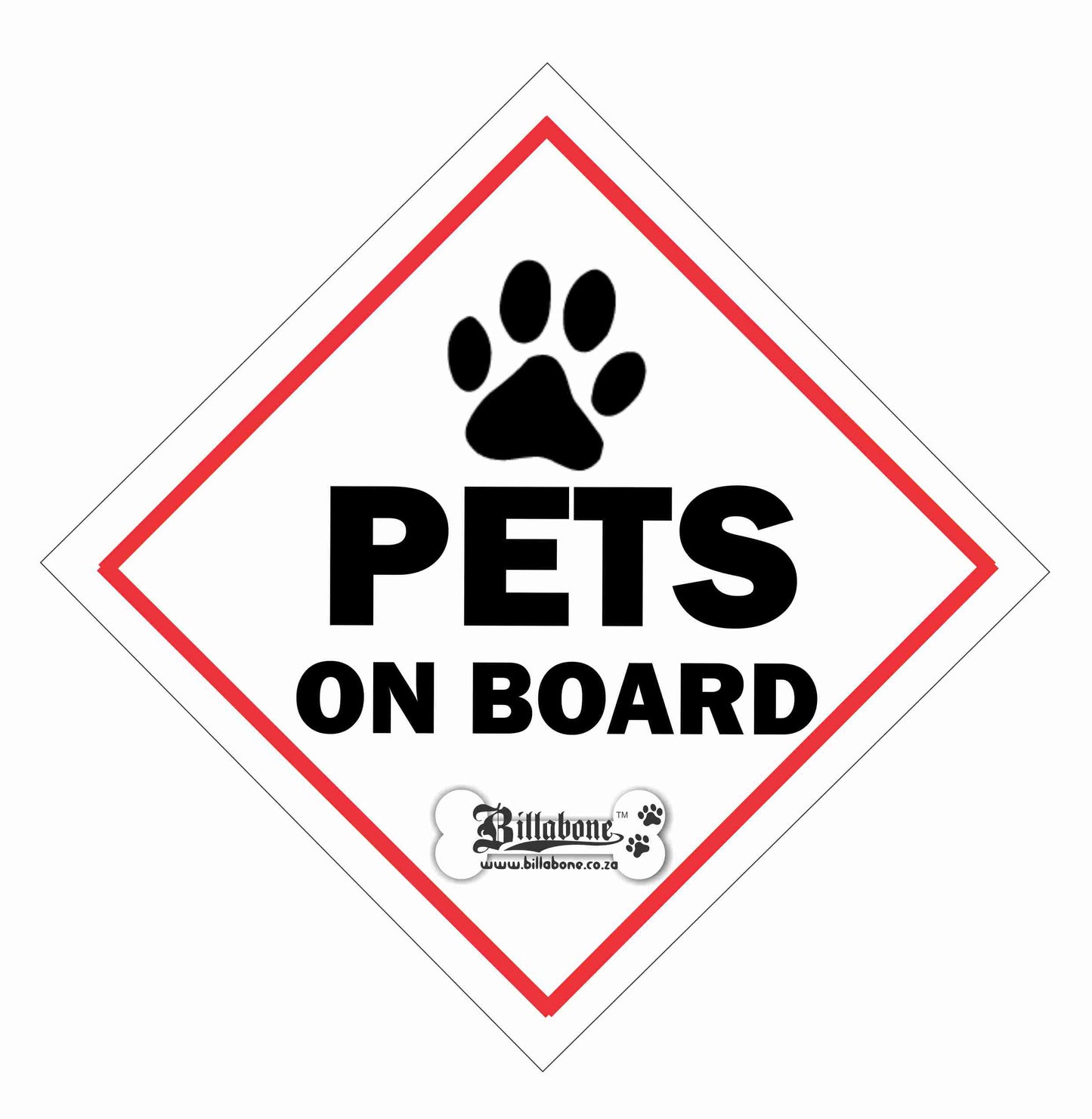 Pets On Board Car Sign or Sticker - Billabone