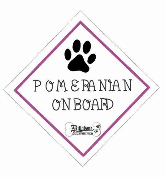 Pomeranian On Board Car Sign or Sticker - Billabone