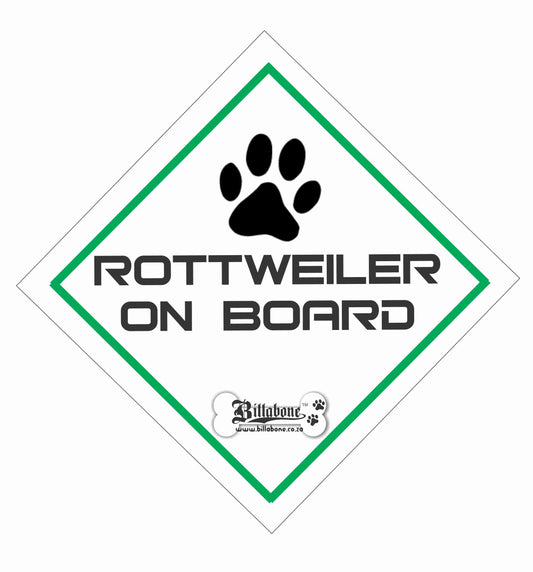 Rottweiler On Board Sign or Sticker - Billabone