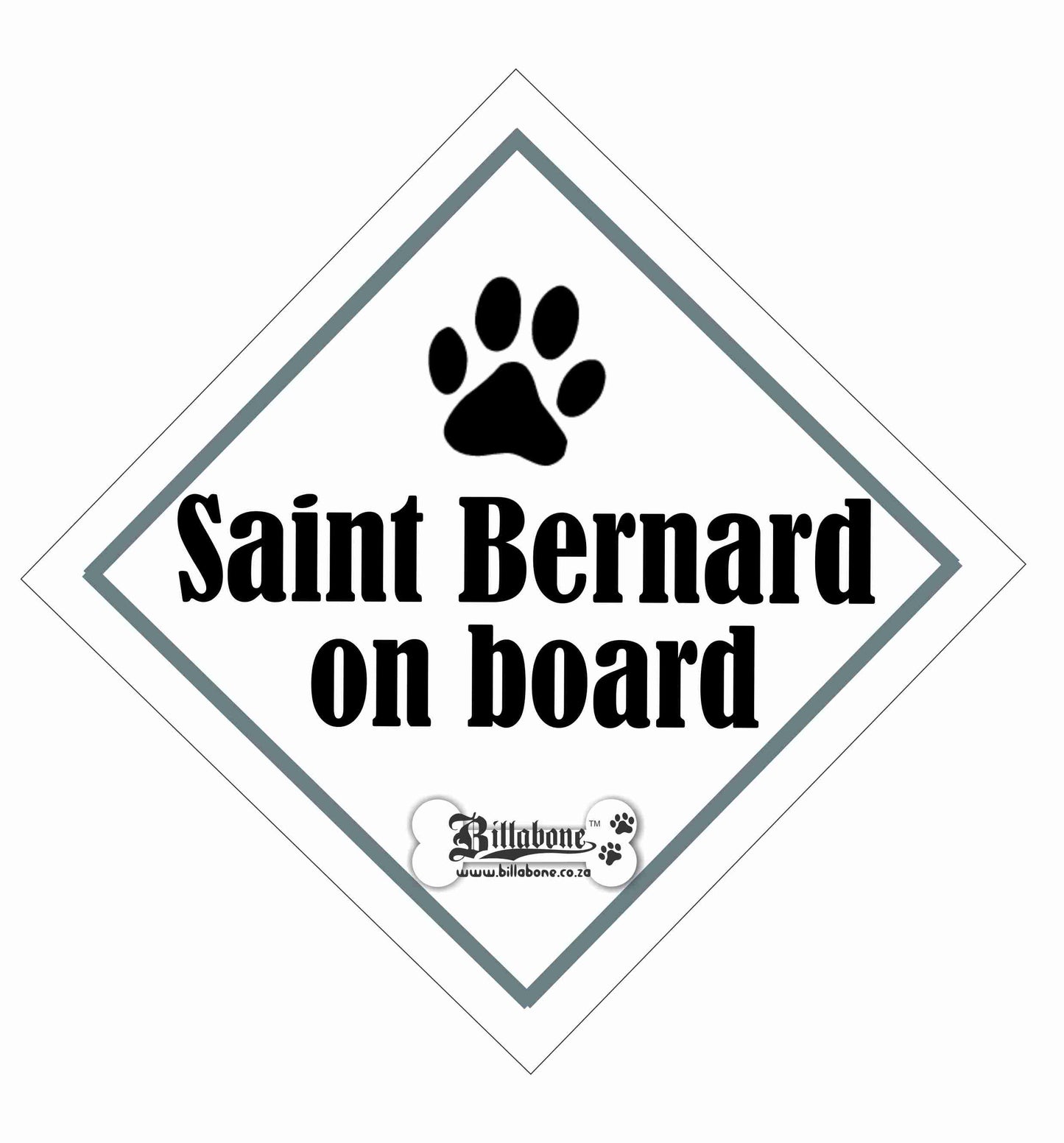 Saint Bernard On Board Car Sign or Sticker - Billabone