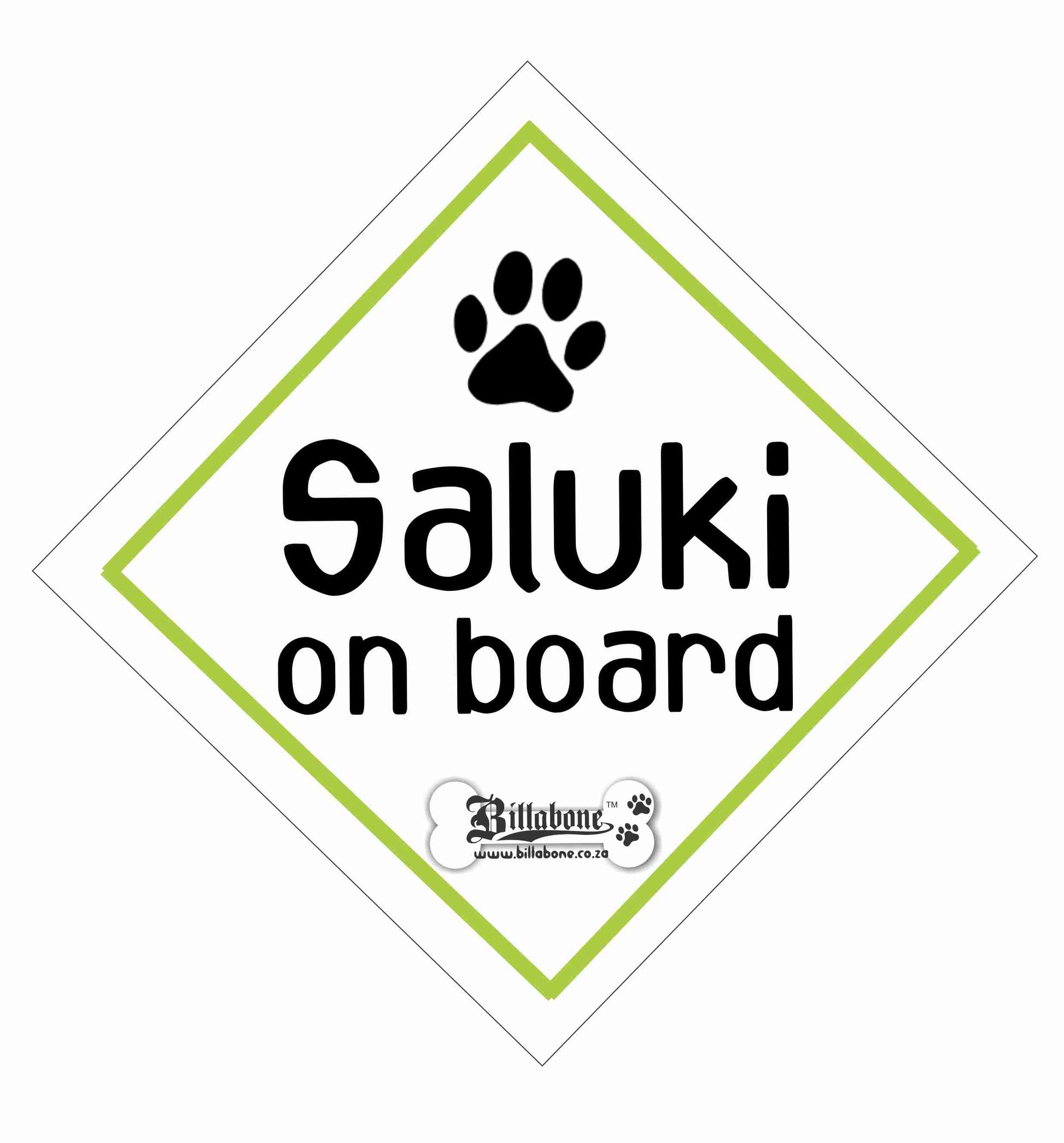 Saluki On Board Car Sign or Sticker - Billabone