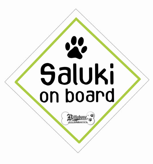 Saluki On Board Car Sign or Sticker - Billabone