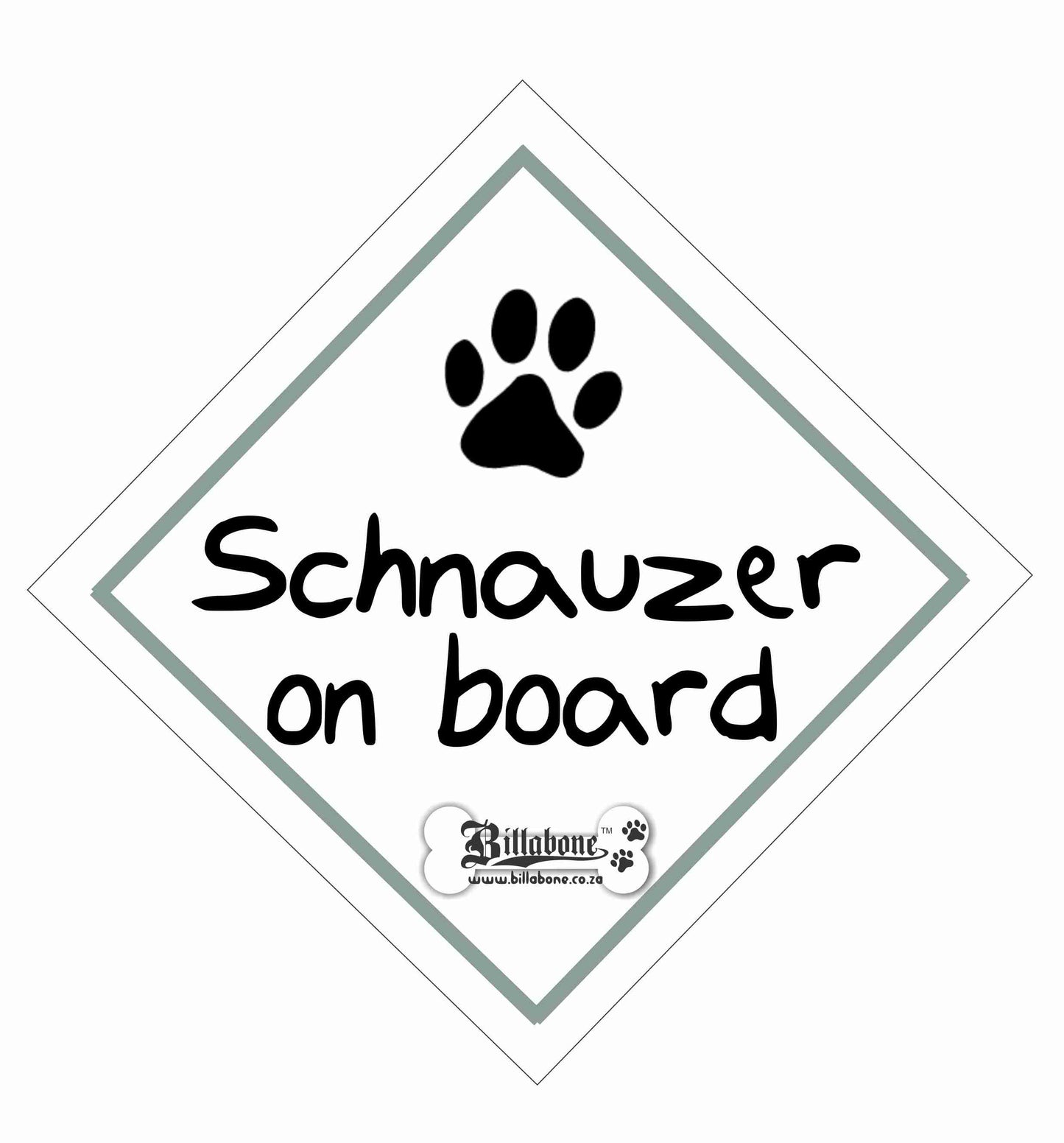 Schnauzer On Board Car Sign or Sticker - Billabone