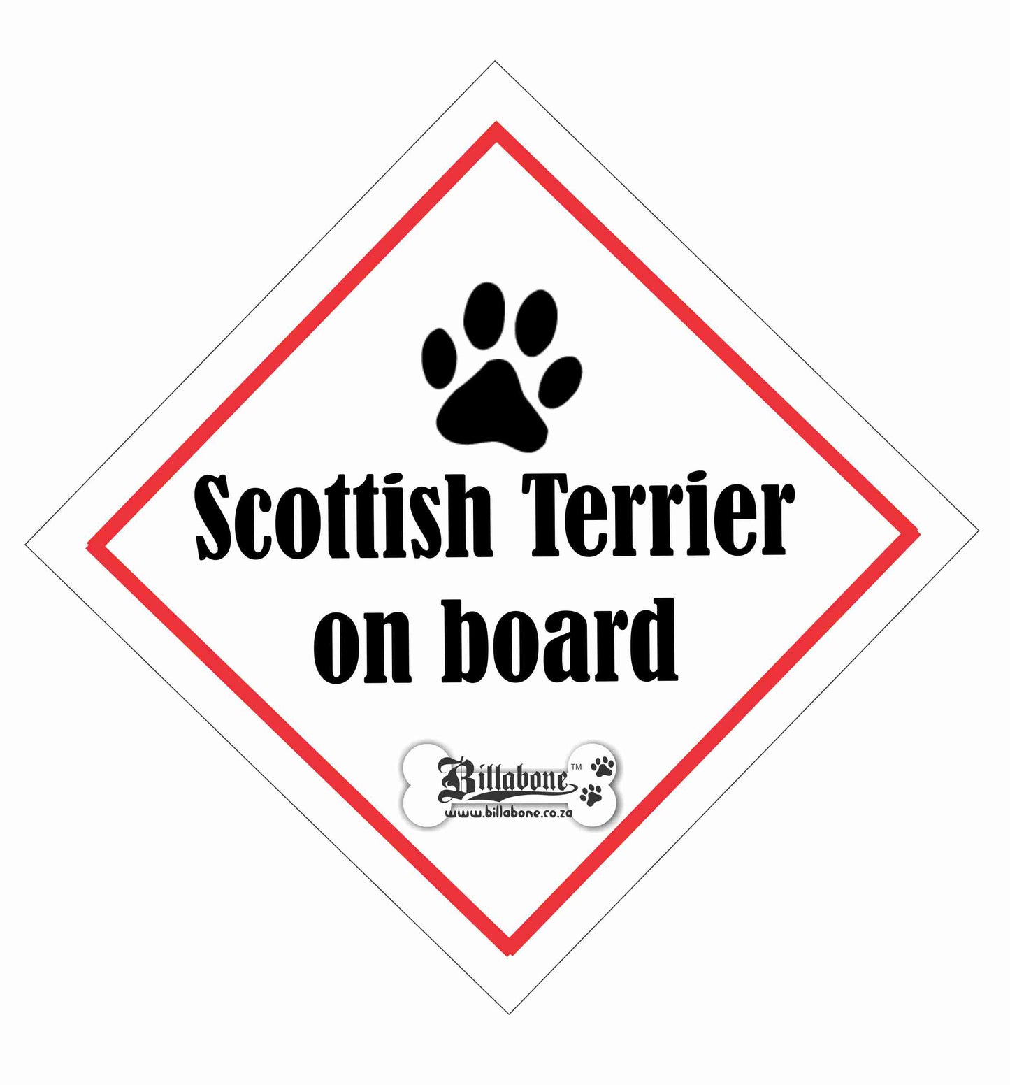 Scottish Terrier On Board Car Sign or Sticker - Billabone