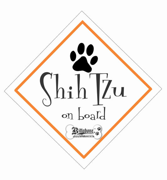 Shih Tzu On Board Car Sign or Sticker - Billabone