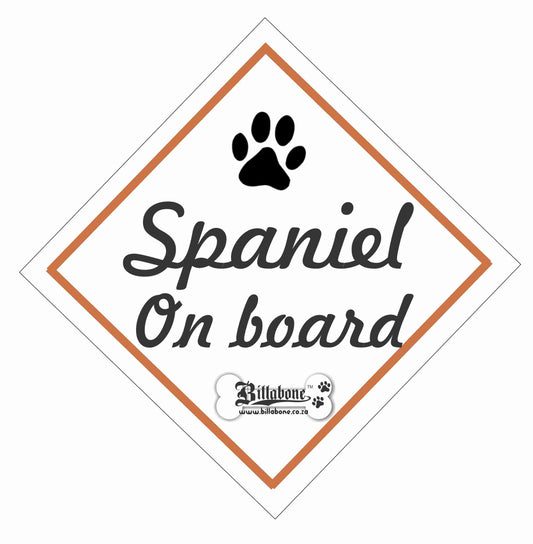 Spaniel Car On Board Sign or Sticker