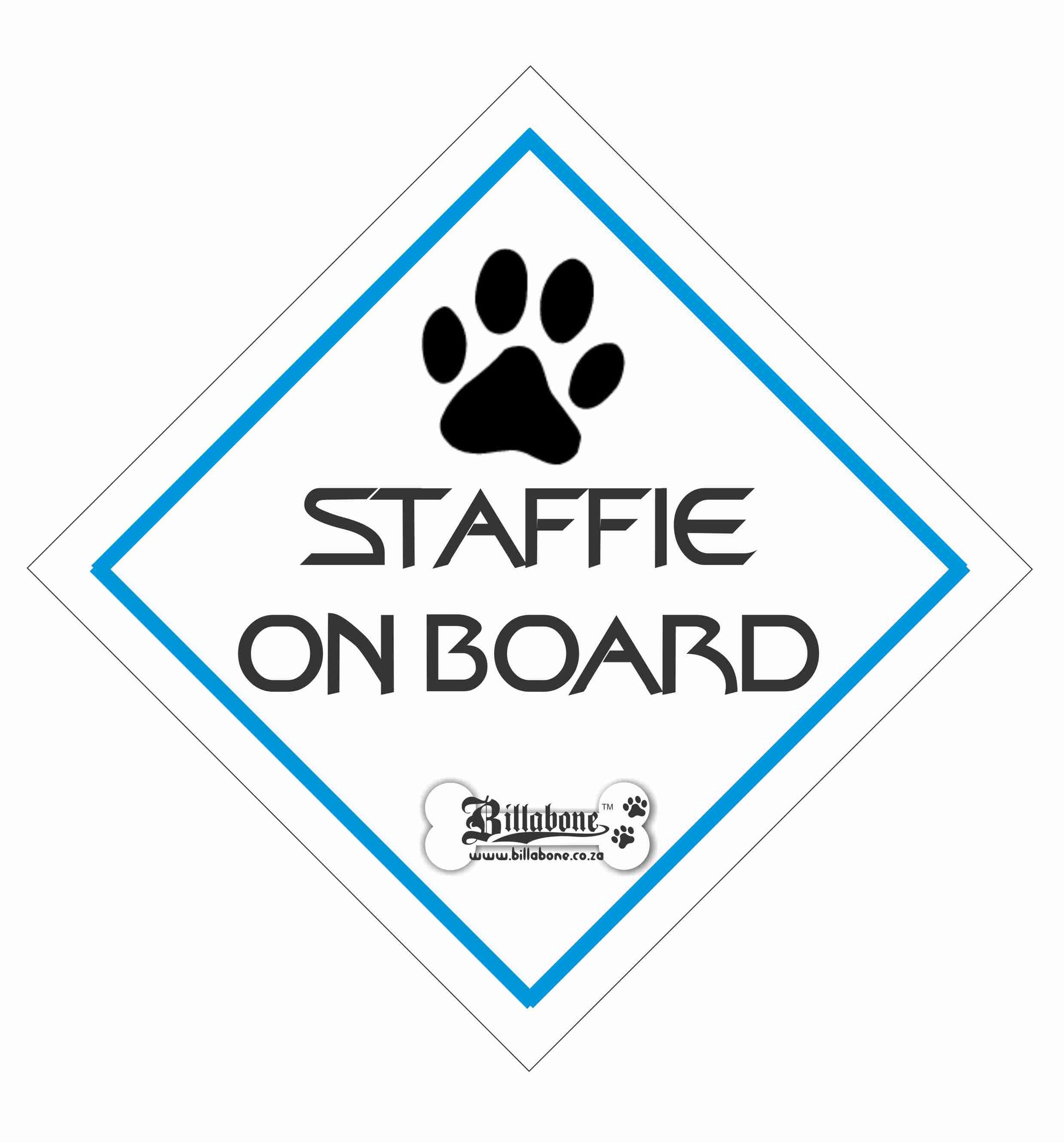 Staffie On Board Car Sign or Sticker - Billabone