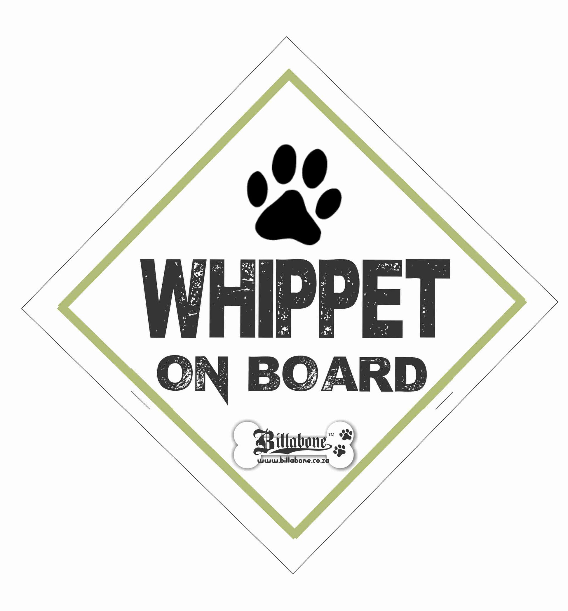 Whippet On Board Car Sign or Sticker - Billabone